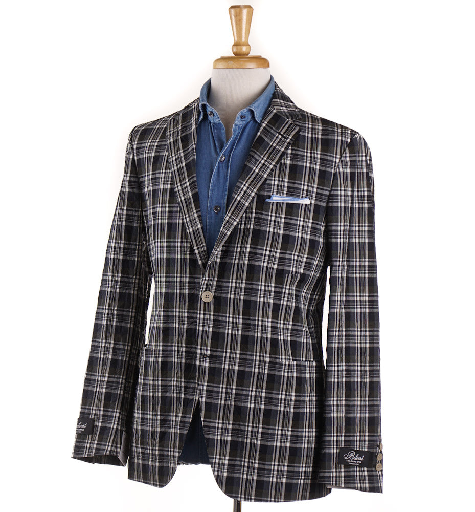 Belvest Ultra-Light Wool Sport Coat in Navy Check - Top Shelf Apparel