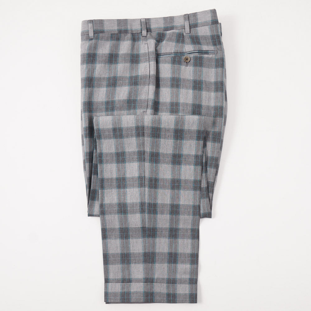 Belvest Gray Check Lightweight Silk and Linen Suit - Top Shelf Apparel