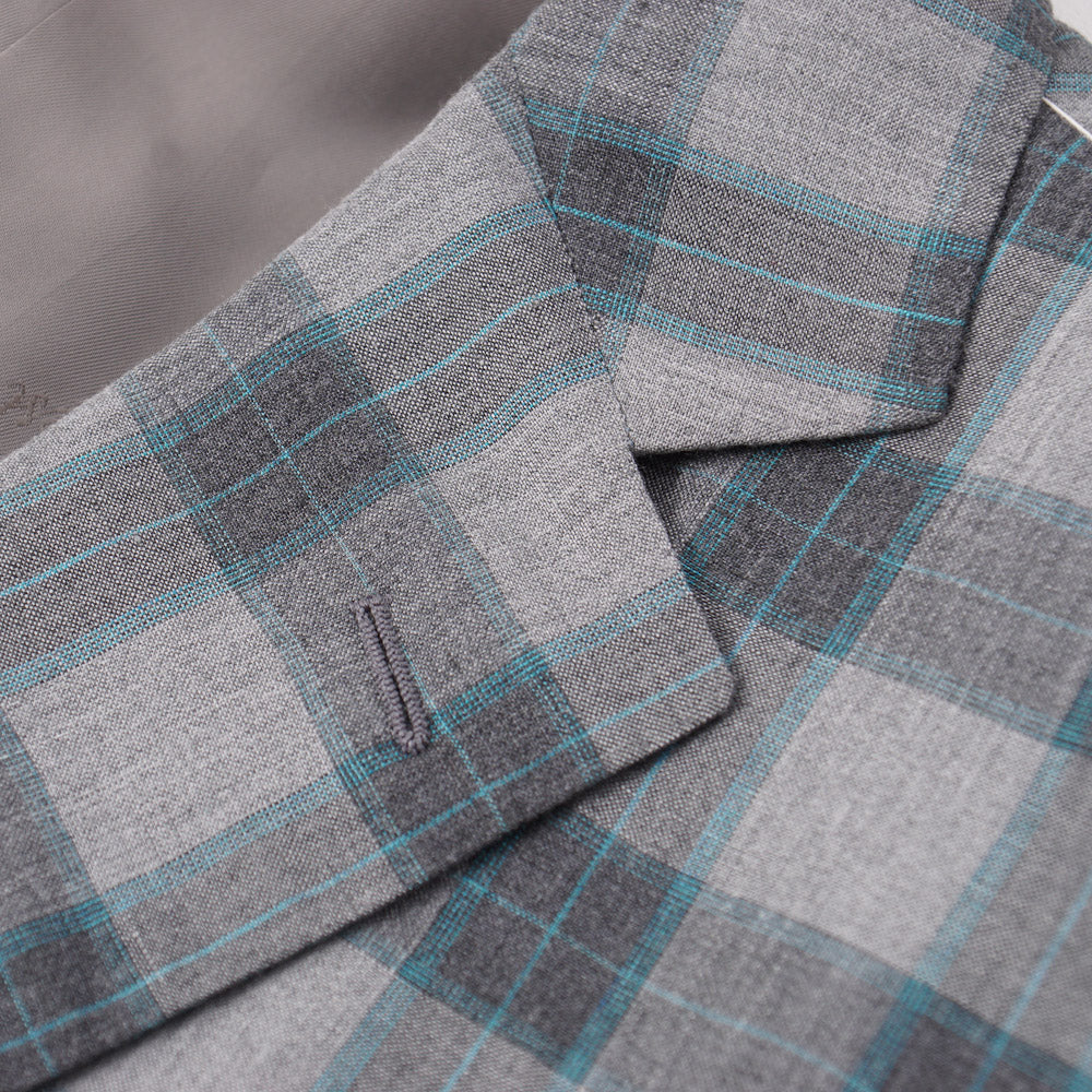 Belvest Gray Check Lightweight Silk and Linen Suit - Top Shelf Apparel