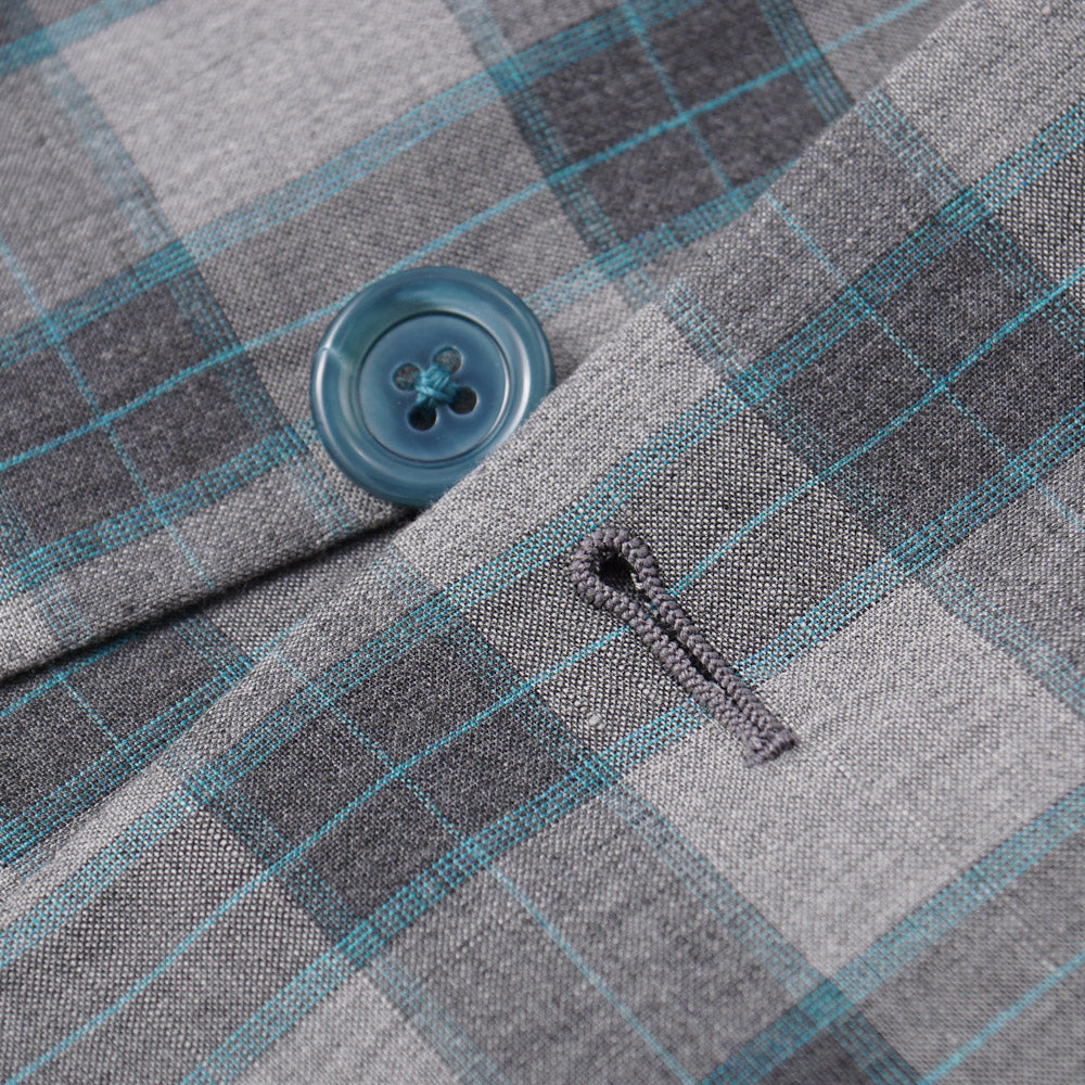 Belvest Gray Check Lightweight Silk and Linen Suit - Top Shelf Apparel