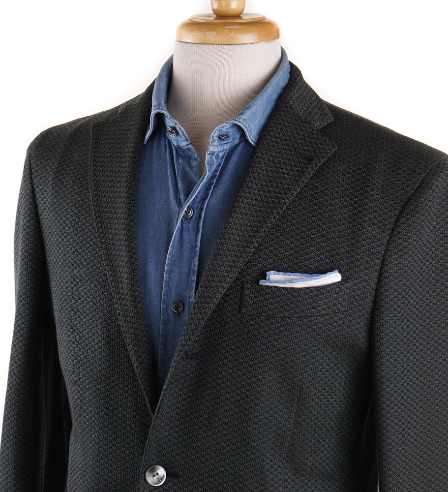 Boglioli Green and Navy Knit Cotton Sport Coat - Top Shelf Apparel