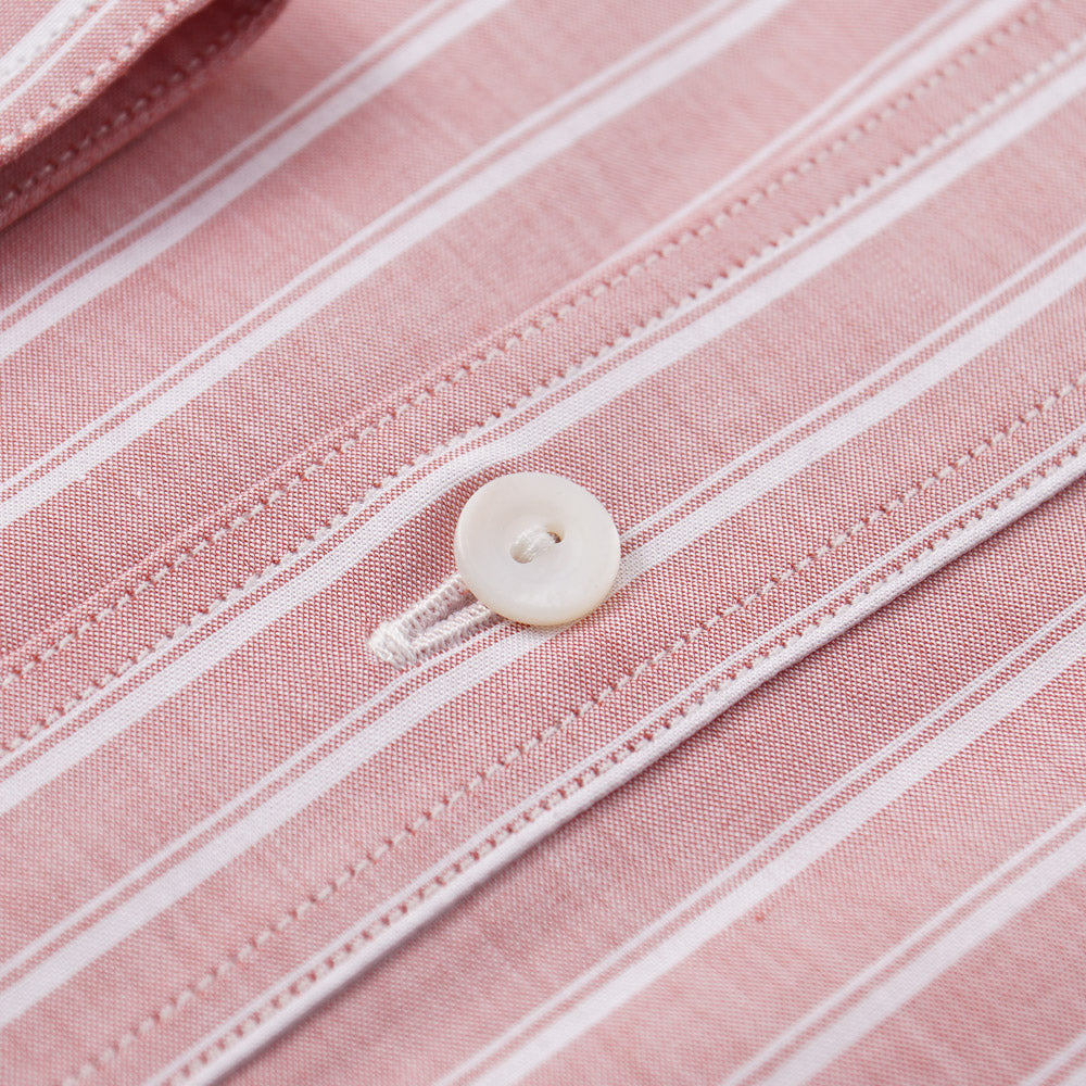 Boglioli Slim-Fit Oxford Cotton Shirt in Pink Stripe - Top Shelf Apparel