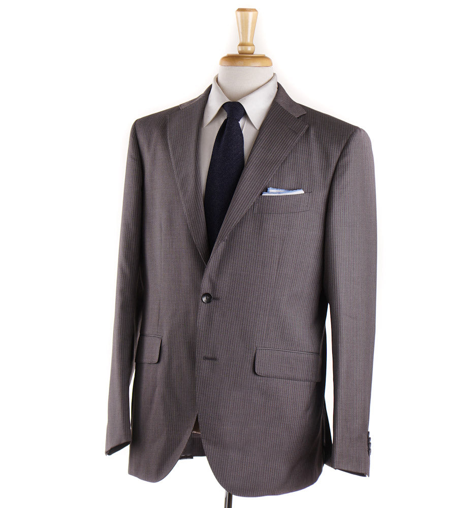 Boglioli Dove Brown Striped Wool Suit - Top Shelf Apparel