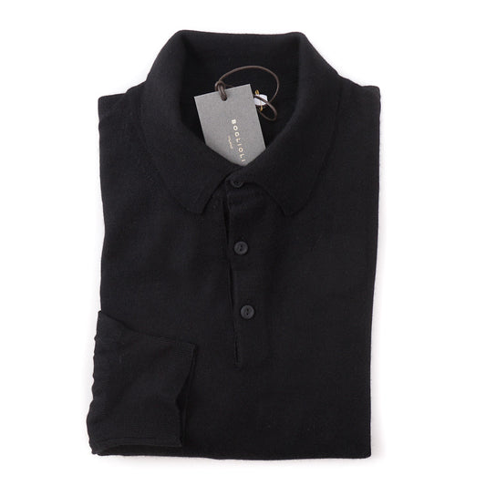 Boglioli Extrafine Cashmere-Silk Polo Sweater in Black - Top Shelf Apparel