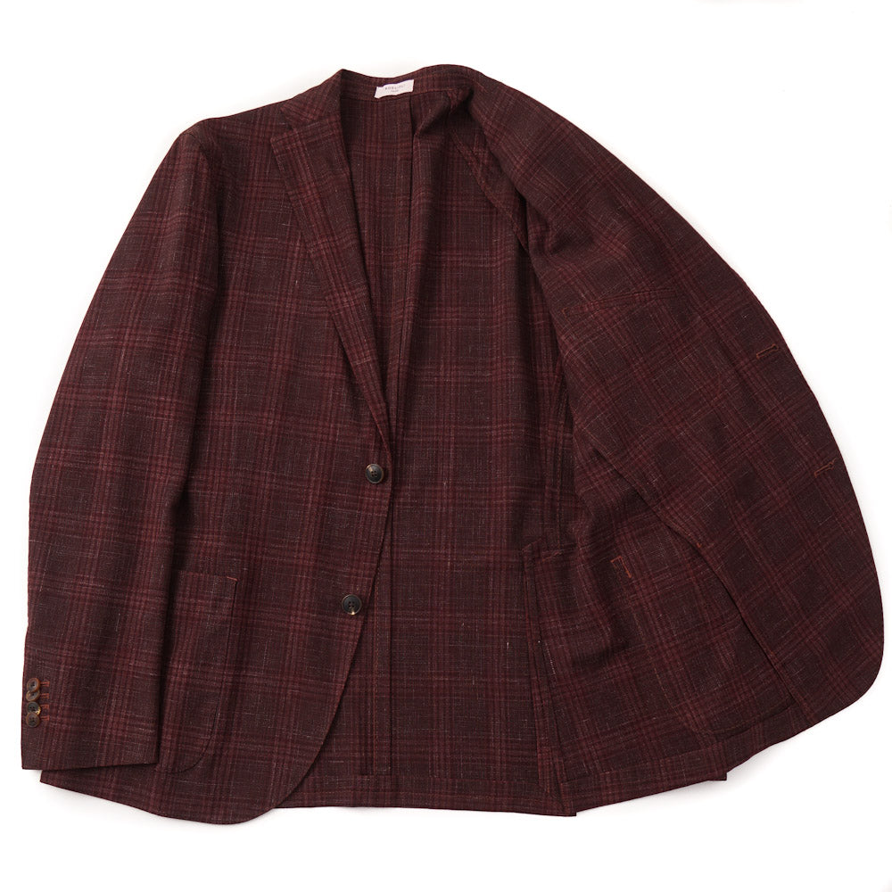 Boglioli Wool and Linen Sport Coat in Burgundy Check - Top Shelf Apparel