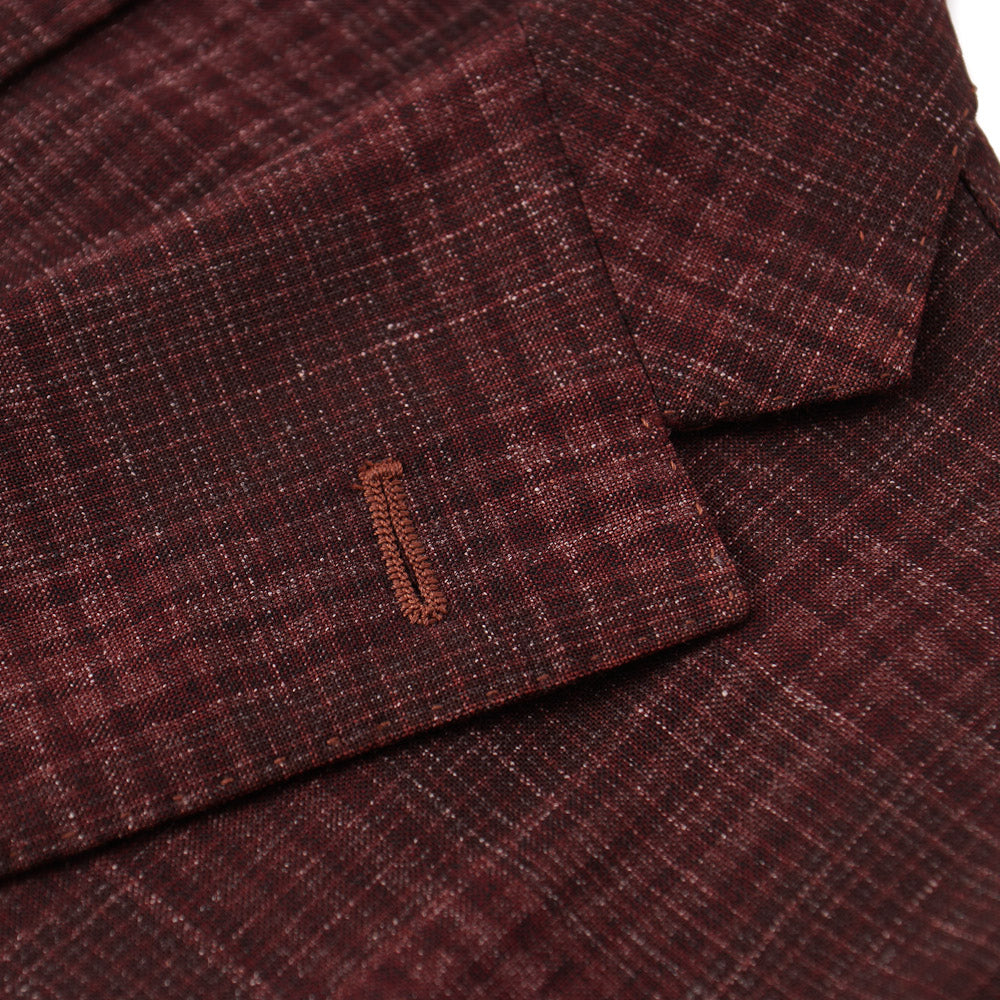 Boglioli Wool and Linen Sport Coat in Burgundy Check - Top Shelf Apparel