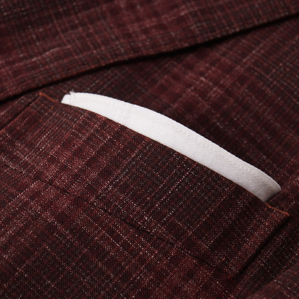 Boglioli Wool and Linen Sport Coat in Burgundy Check - Top Shelf Apparel