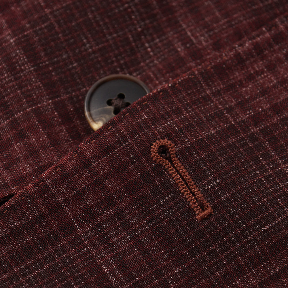 Boglioli Wool and Linen Sport Coat in Burgundy Check - Top Shelf Apparel