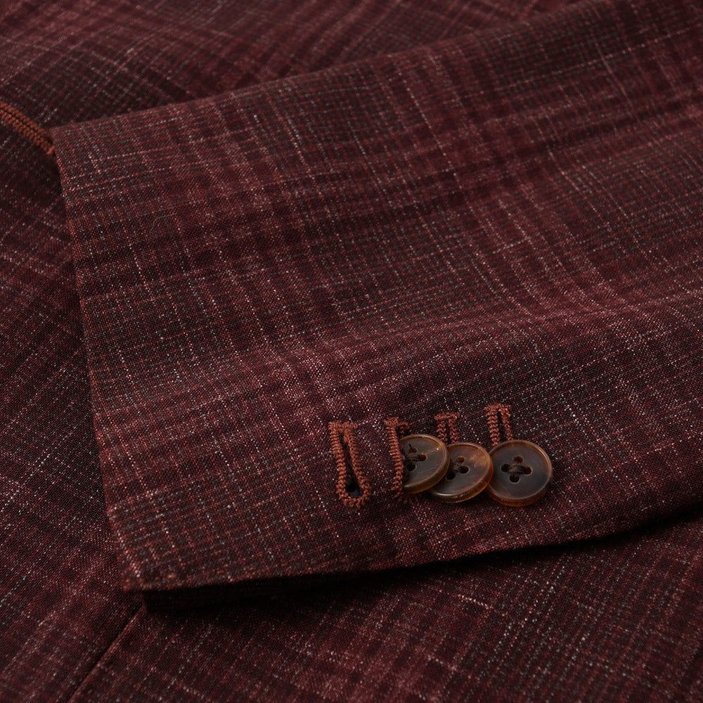 Boglioli Wool and Linen Sport Coat in Burgundy Check - Top Shelf Apparel