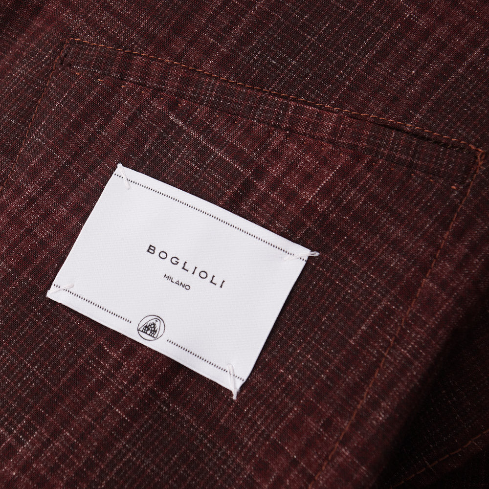 Boglioli Wool and Linen Sport Coat in Burgundy Check - Top Shelf Apparel