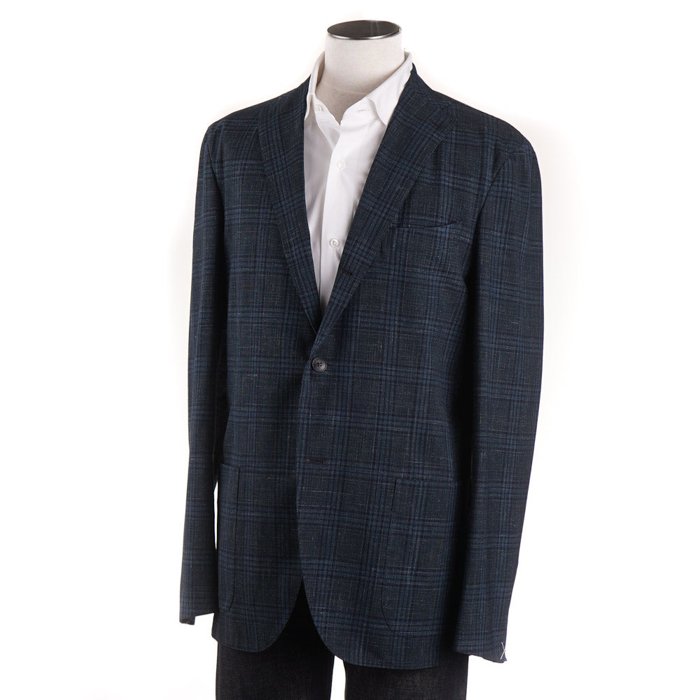 Boglioli Wool-Linen Sport Coat in Teal Green Check - Top Shelf Apparel