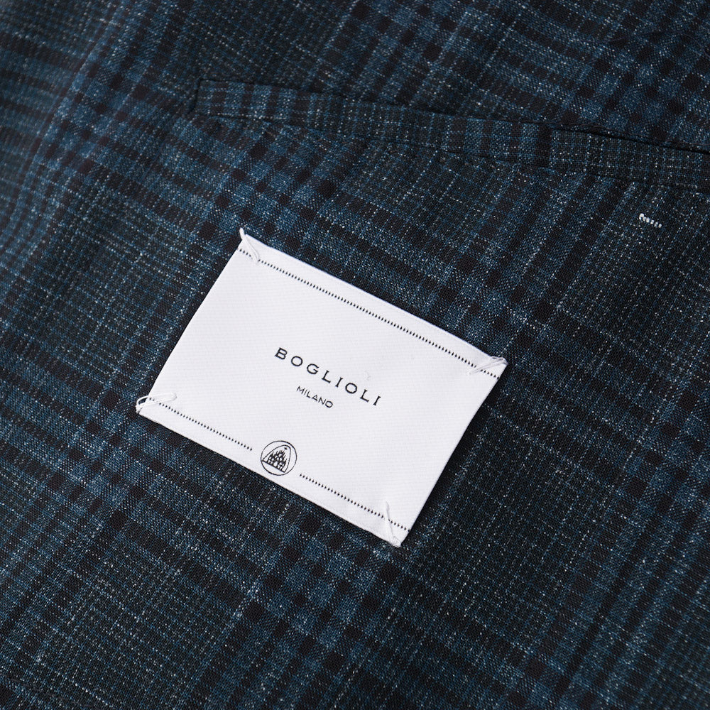 Boglioli Wool-Linen Sport Coat in Teal Green Check - Top Shelf Apparel