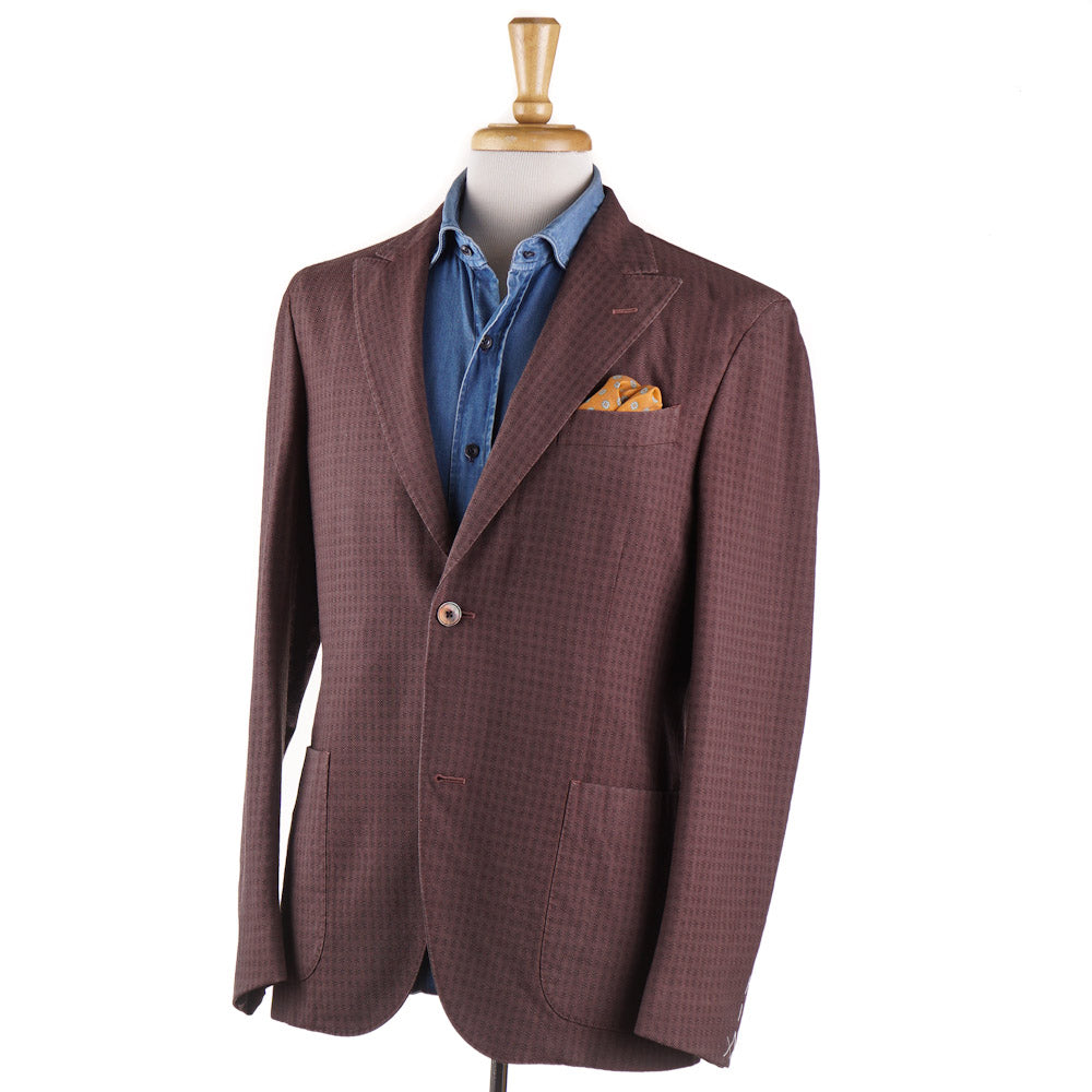 Boglioli Wool Sport Coat in Brick Red Jacquard - Top Shelf Apparel