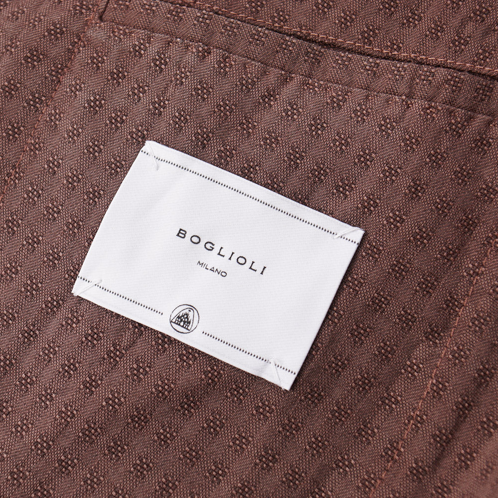 Boglioli Wool Sport Coat in Brick Red Jacquard - Top Shelf Apparel
