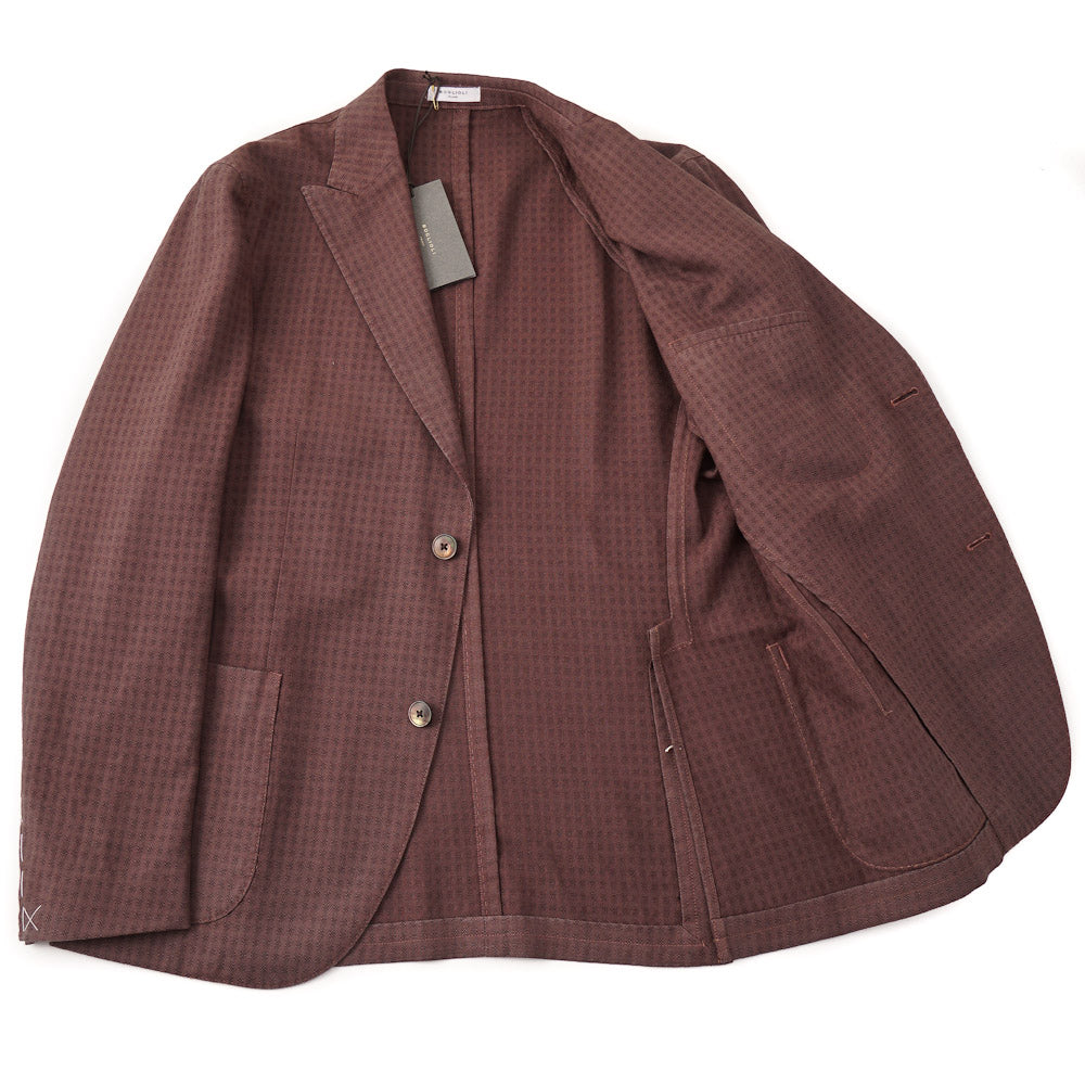 Boglioli Wool Sport Coat in Brick Red Jacquard - Top Shelf Apparel