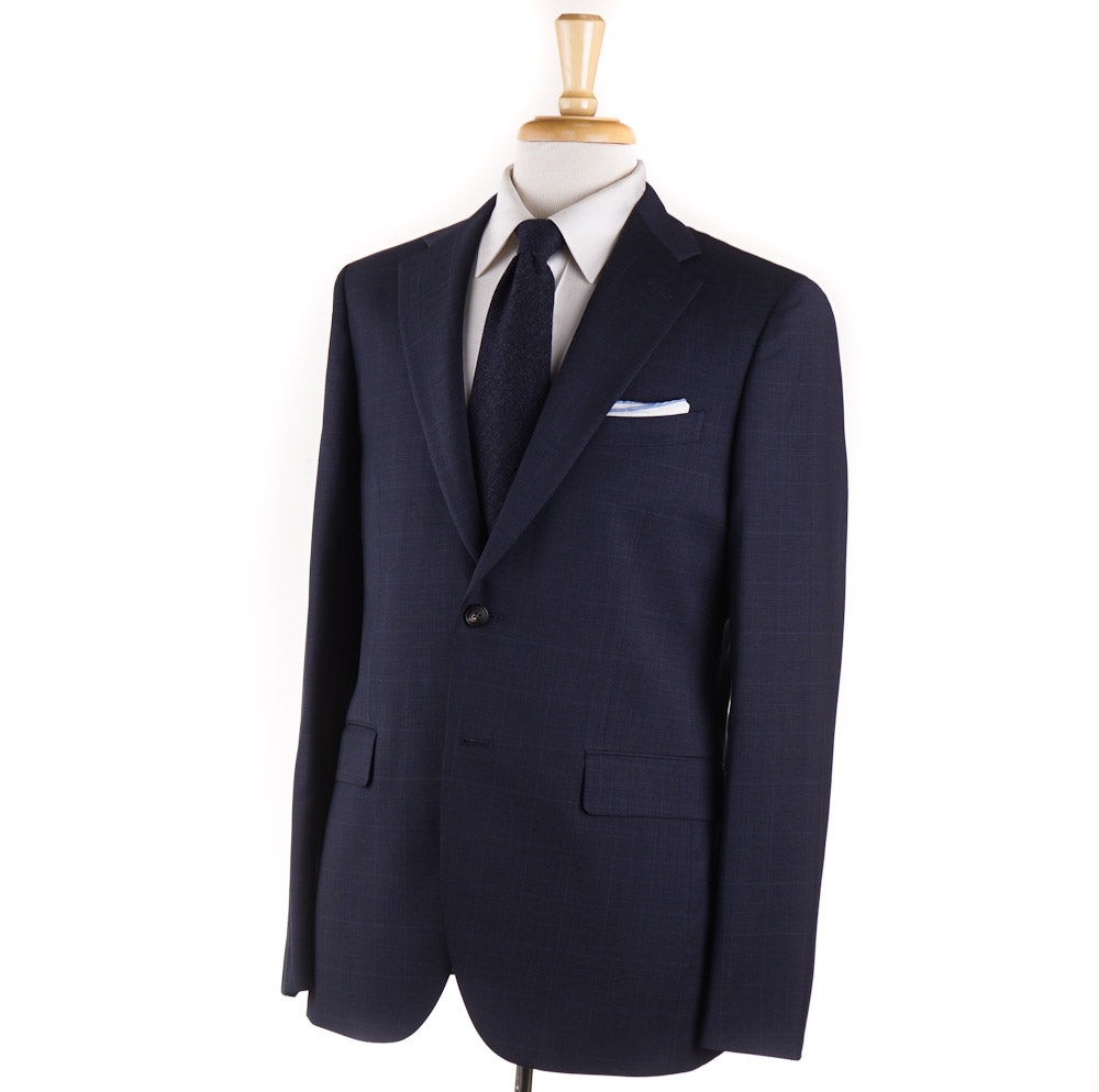Boglioli Navy Blue Glen Plaid Wool Suit - Top Shelf Apparel