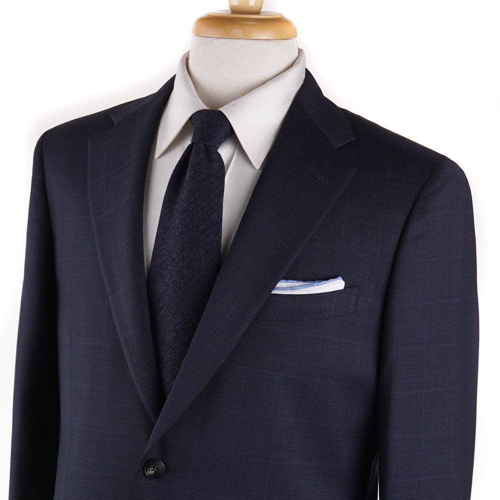 Boglioli Navy Blue Glen Plaid Wool Suit - Top Shelf Apparel