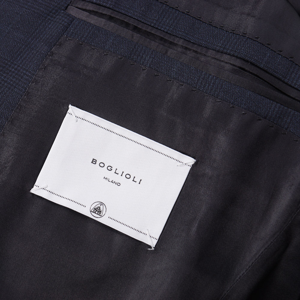 Boglioli Navy Blue Glen Plaid Wool Suit - Top Shelf Apparel