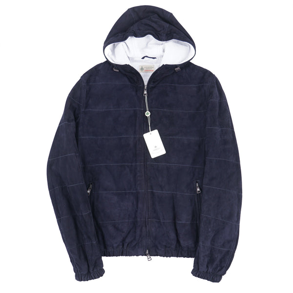 Blue hot sale suede hoodie