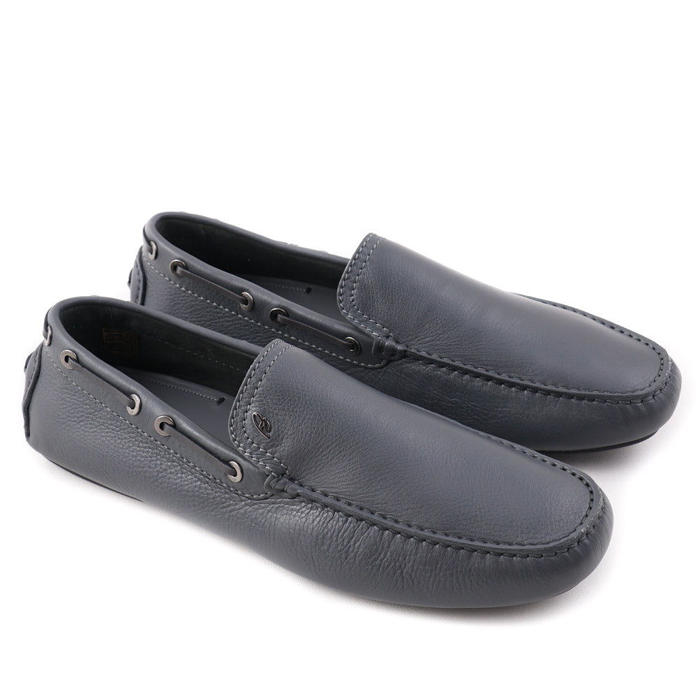 Brioni Gray Calf Leather Driving Loafers - Top Shelf Apparel