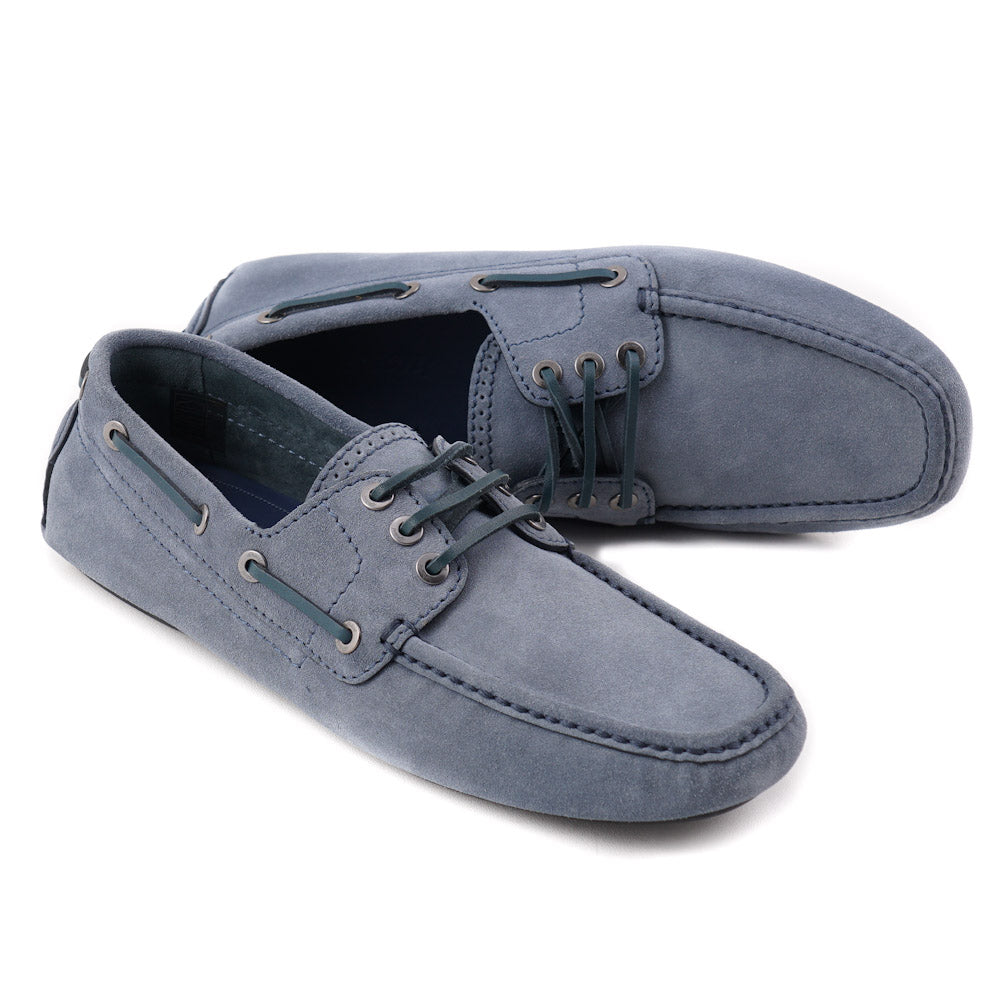 Brioni Blue Calf Suede Driving Loafers - Top Shelf Apparel