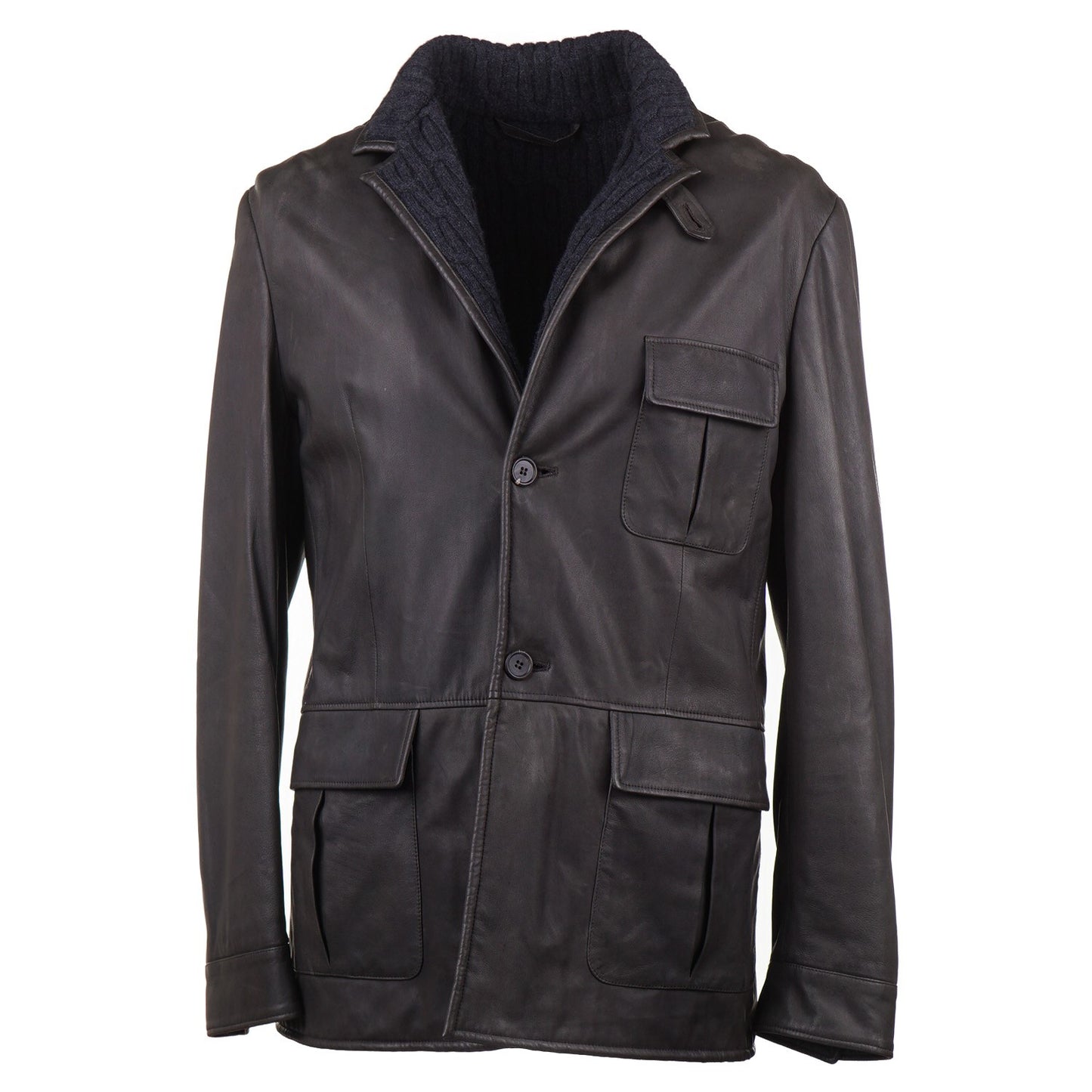 Cesare Attolini Leather Jacket with Cashmere Lining - Top Shelf Apparel