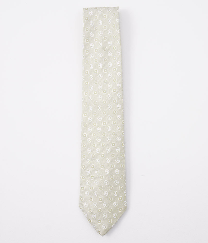 Cesare Attolini Green Paisley Silk Tie - Top Shelf Apparel