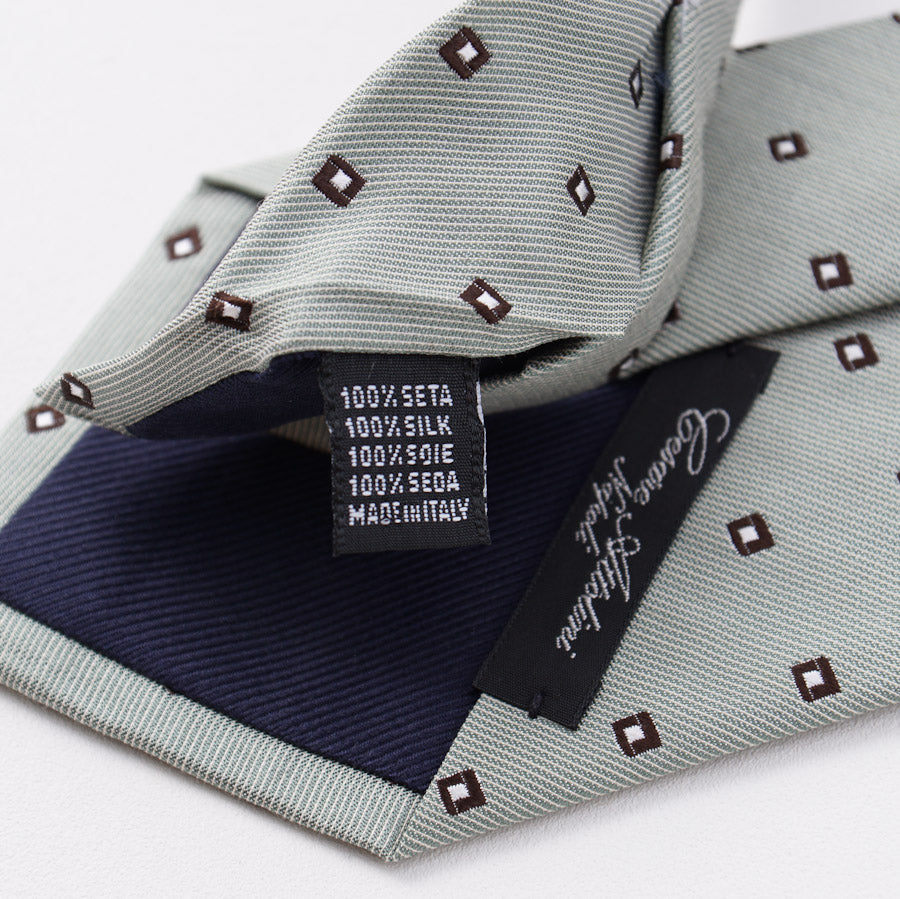 Cesare Attolini Sage Green Jacquard Silk Tie - Top Shelf Apparel