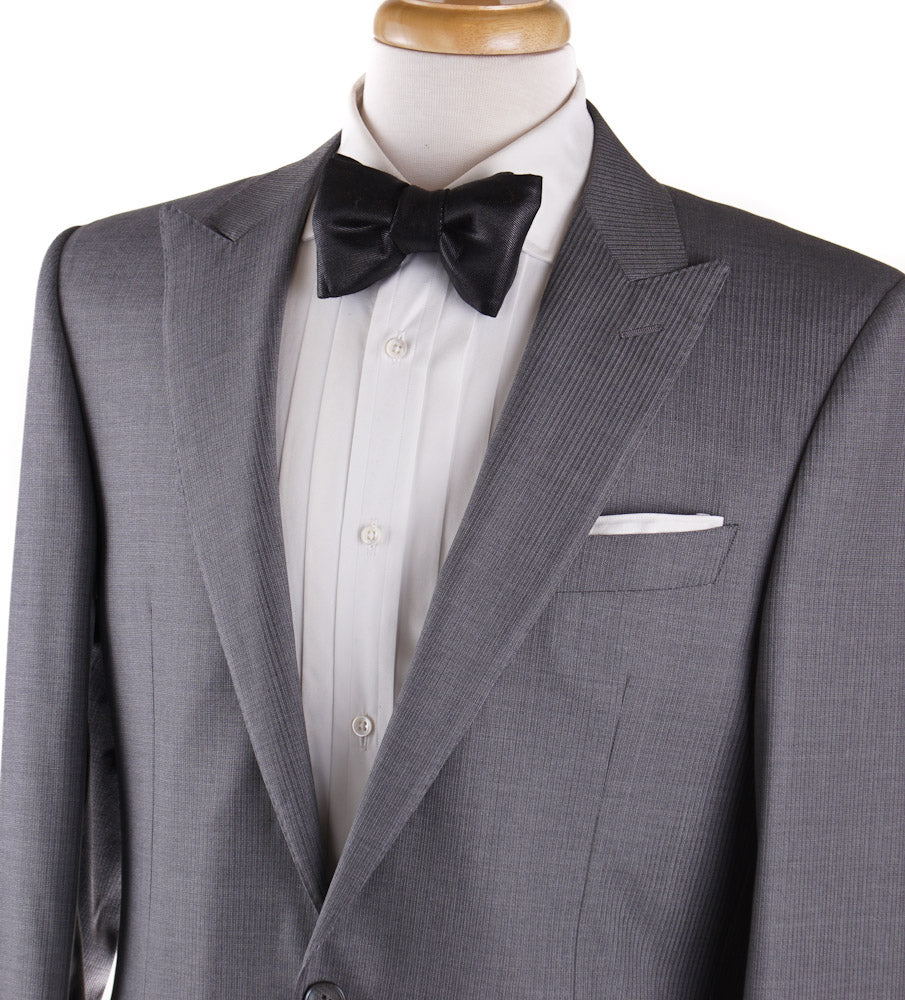 Canali Peak Lapel Tuxedo in Gray Wool - Top Shelf Apparel