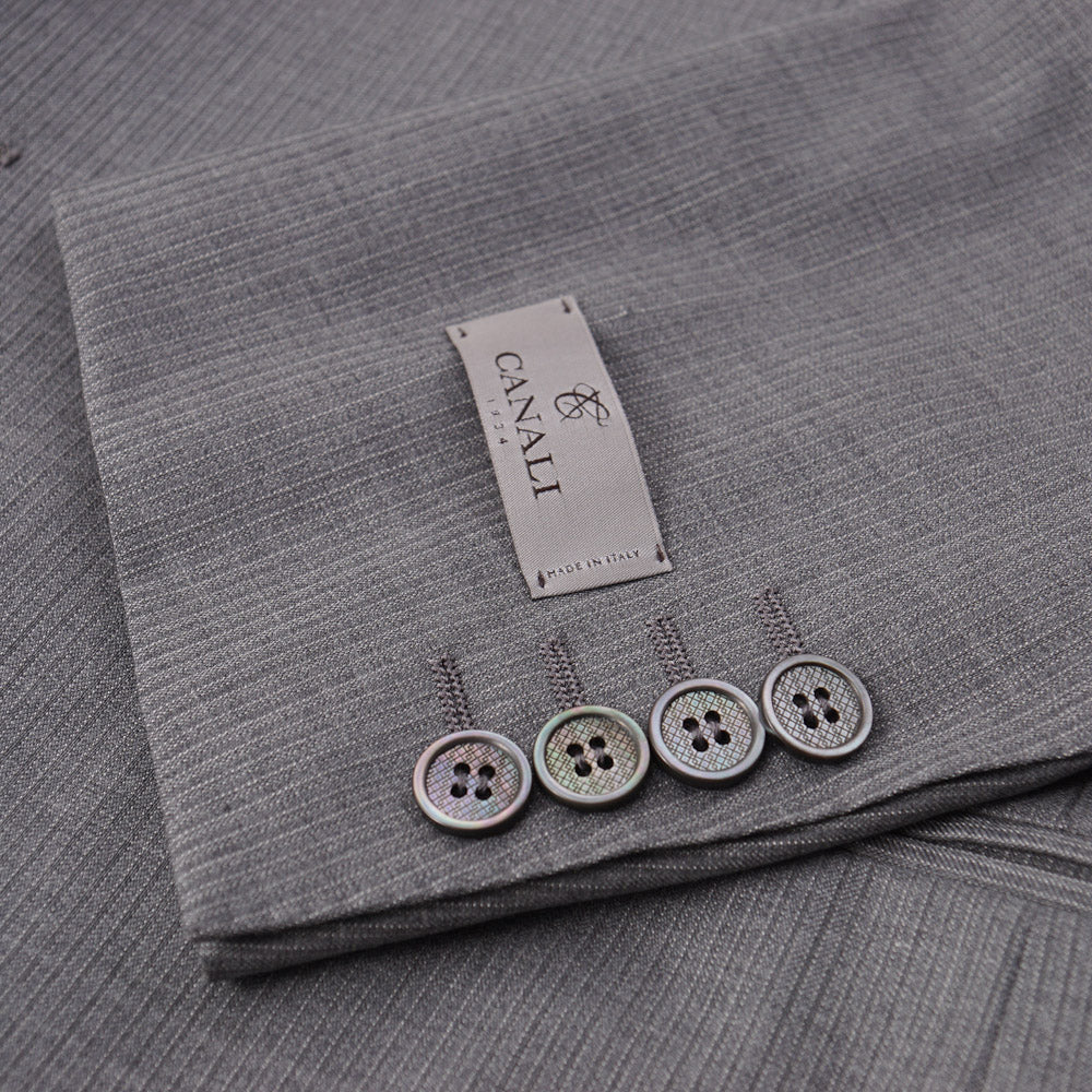 Canali Peak Lapel Tuxedo in Gray Wool - Top Shelf Apparel