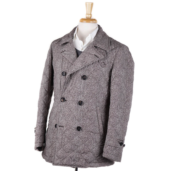 Isaia Printed Quilted Puffer Pea Coat