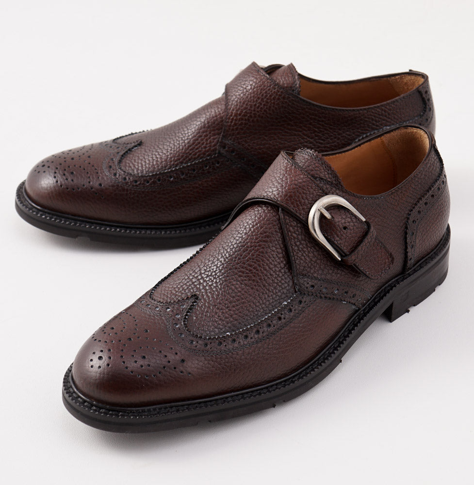 Di Mella Grained Leather Monk Strap - Top Shelf Apparel