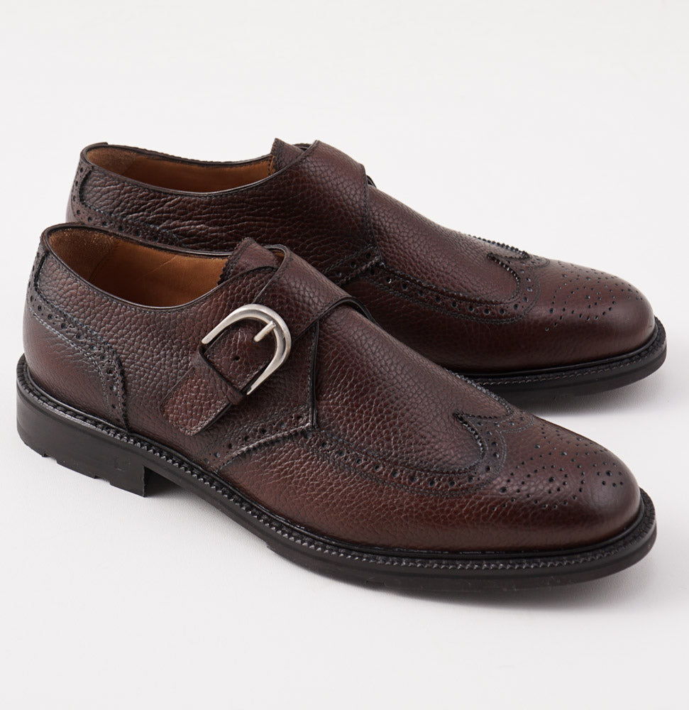 Di Mella Grained Leather Monk Strap - Top Shelf Apparel