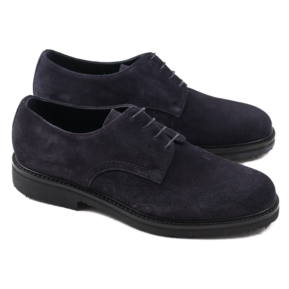 Ermenegildo Zegna Navy Suede Derby - Top Shelf Apparel