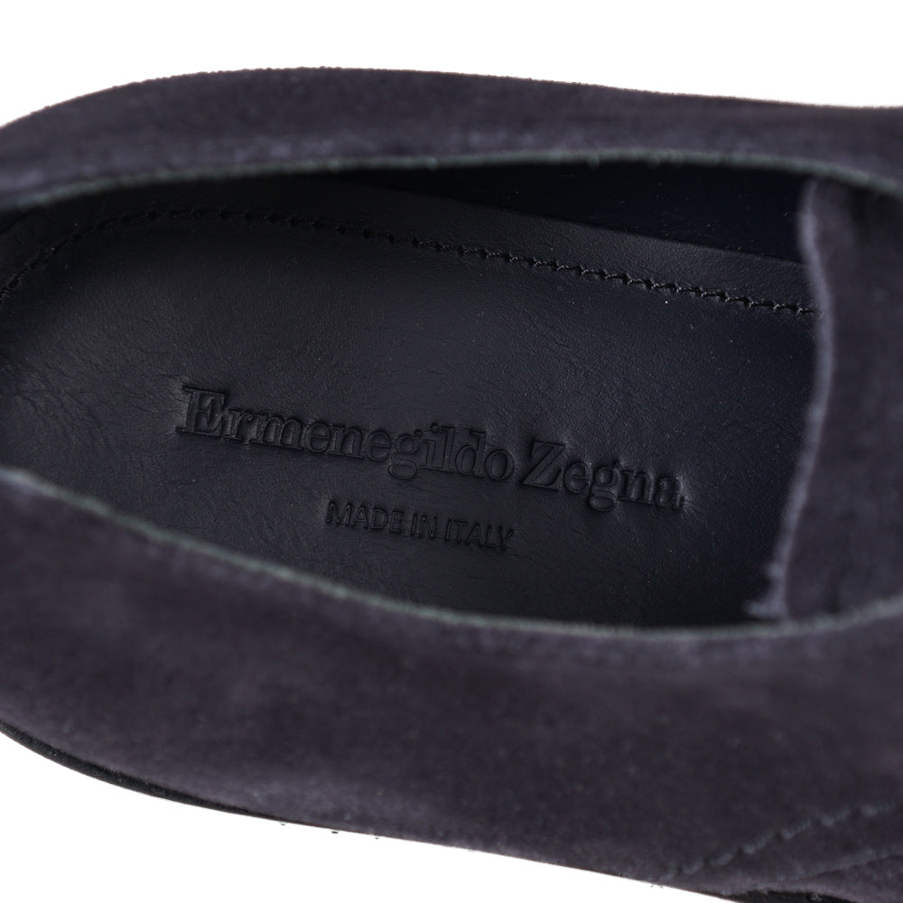 Ermenegildo Zegna Navy Suede Derby - Top Shelf Apparel