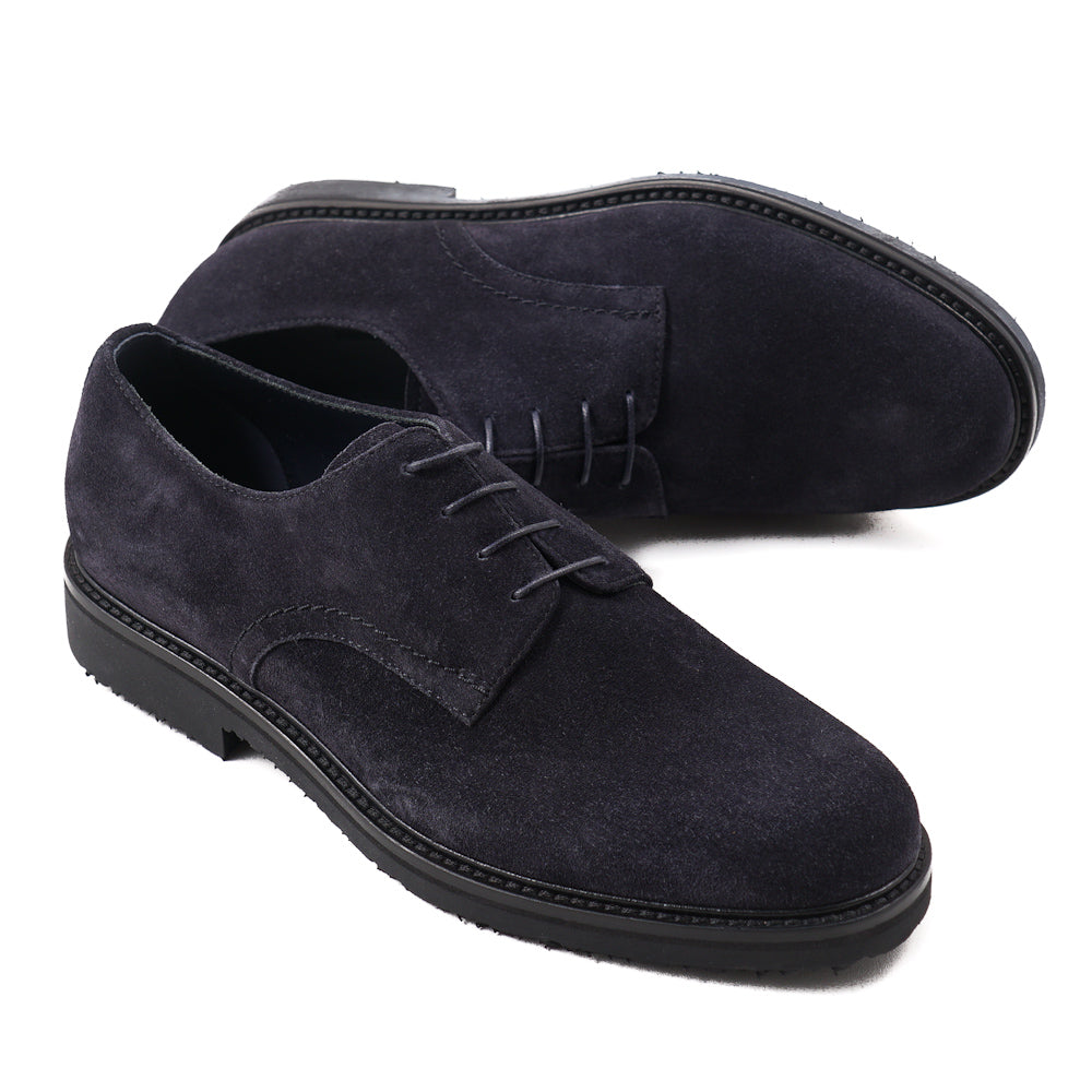 Ermenegildo Zegna Navy Suede Derby - Top Shelf Apparel