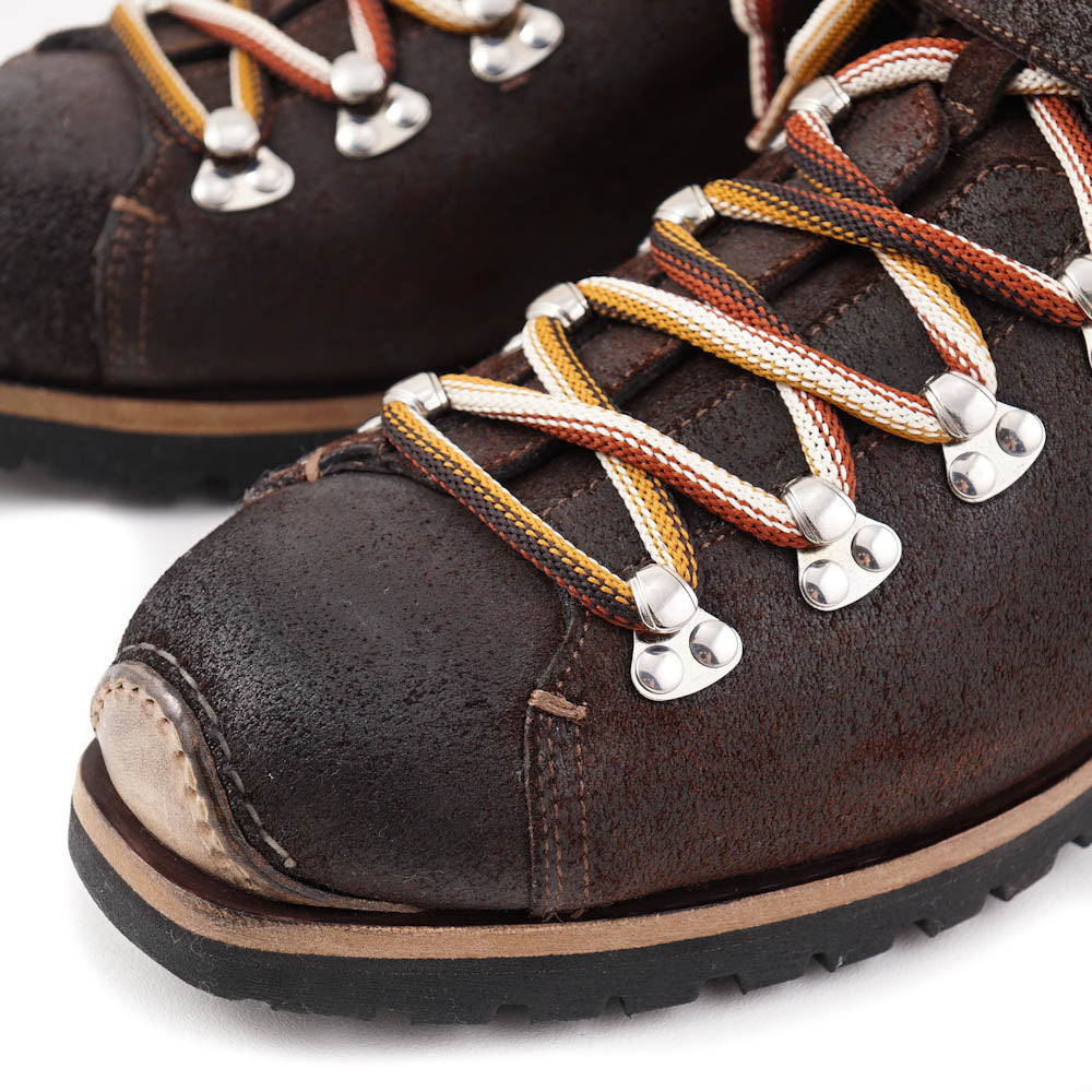 Santoni Waxed Leather Hiking Boots in Brown - Top Shelf Apparel