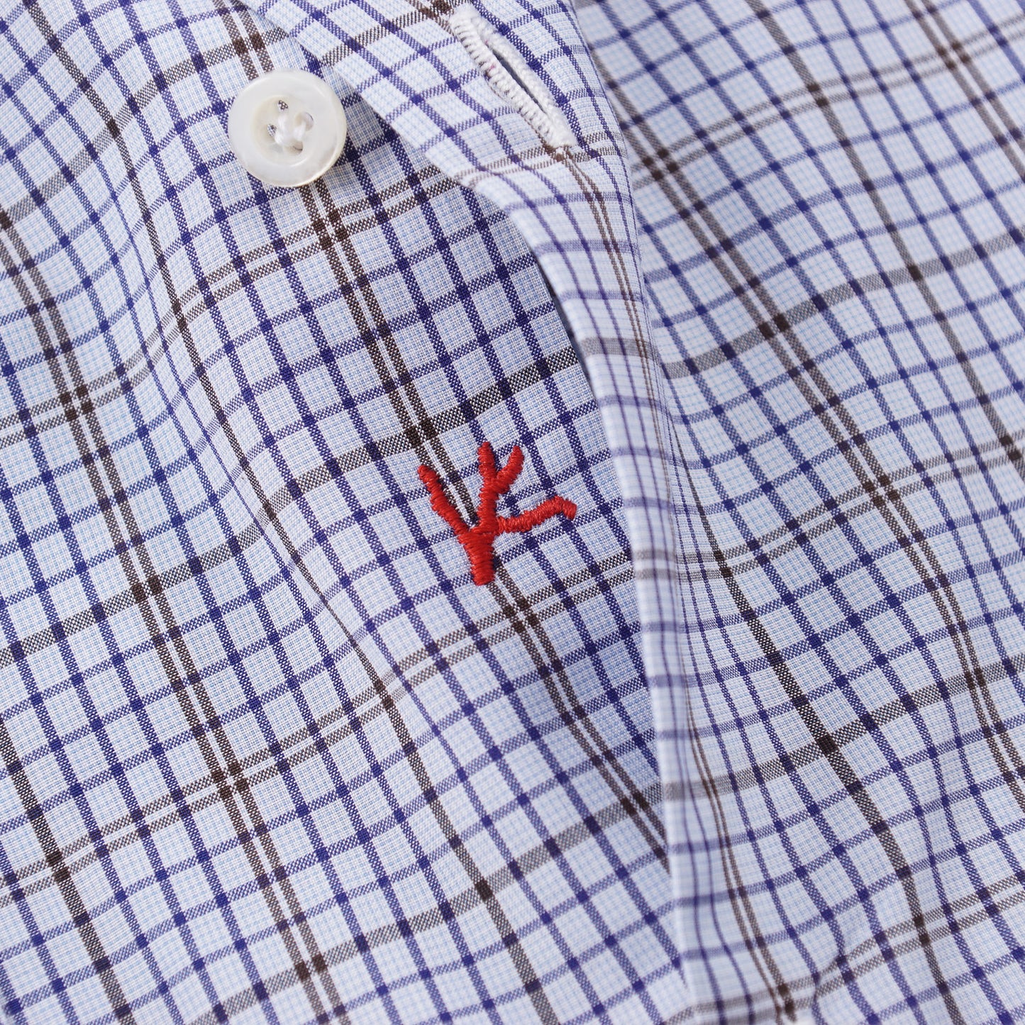 Isaia Slim-Fit Blue Check Cotton Dress Shirt - Top Shelf Apparel