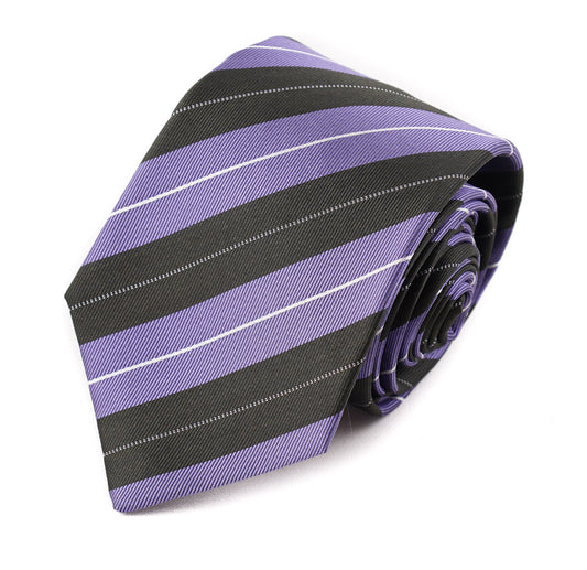 Isaia Lavender and Olive Striped Tie - Top Shelf Apparel