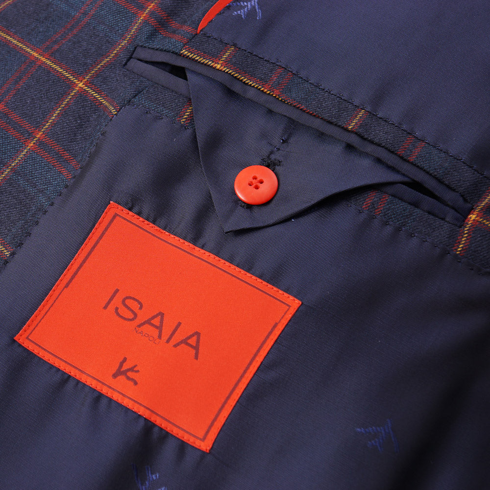 Isaia Indigo Blue Check Cashmere-Silk Sport Coat - Top Shelf Apparel