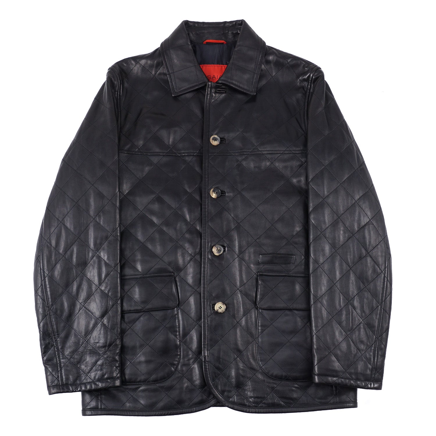 Isaia Diamond Quilted Leather Jacket in Black – Top Shelf Apparel