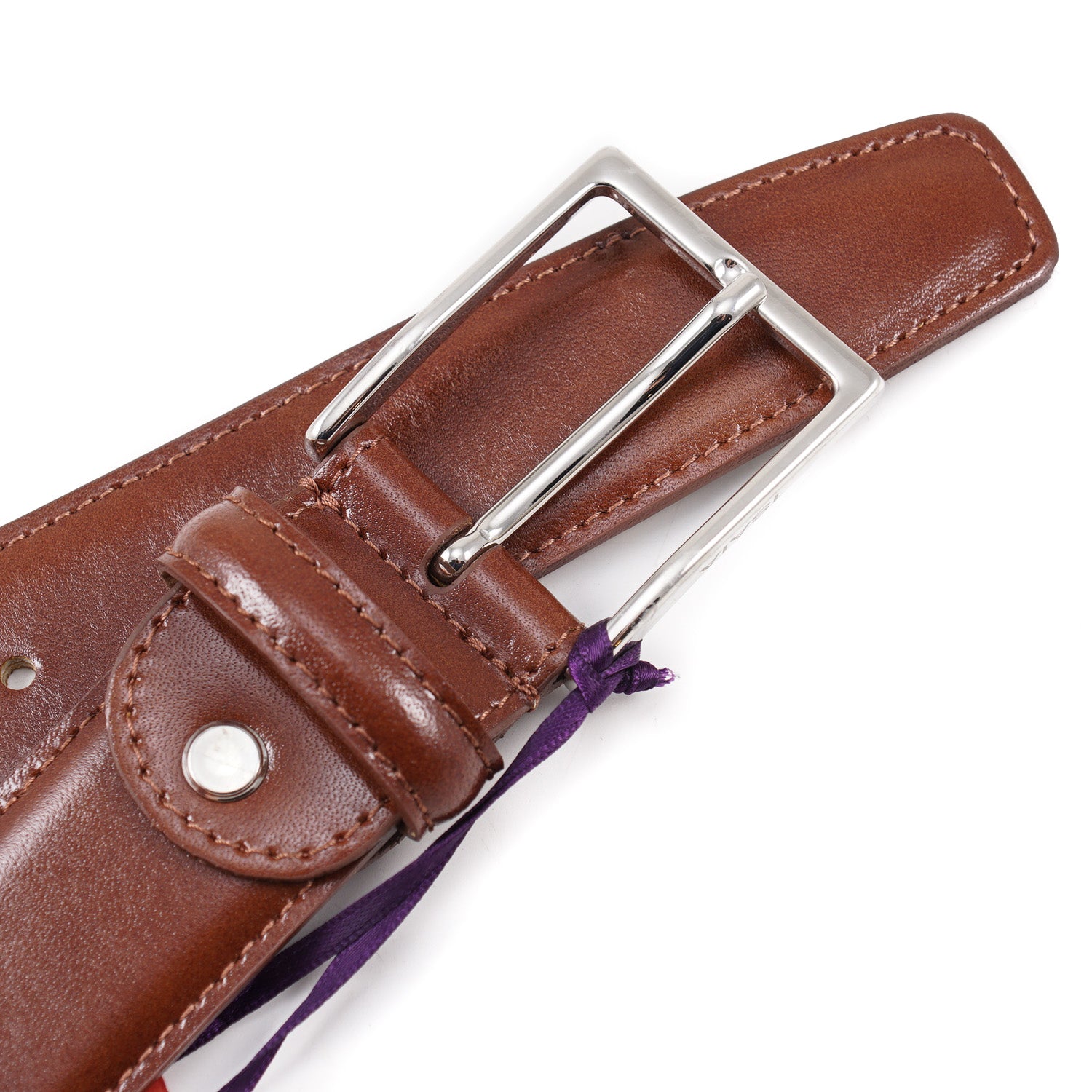 Isaia Medium Brown Calf Leather Dress Belt - Top Shelf Apparel