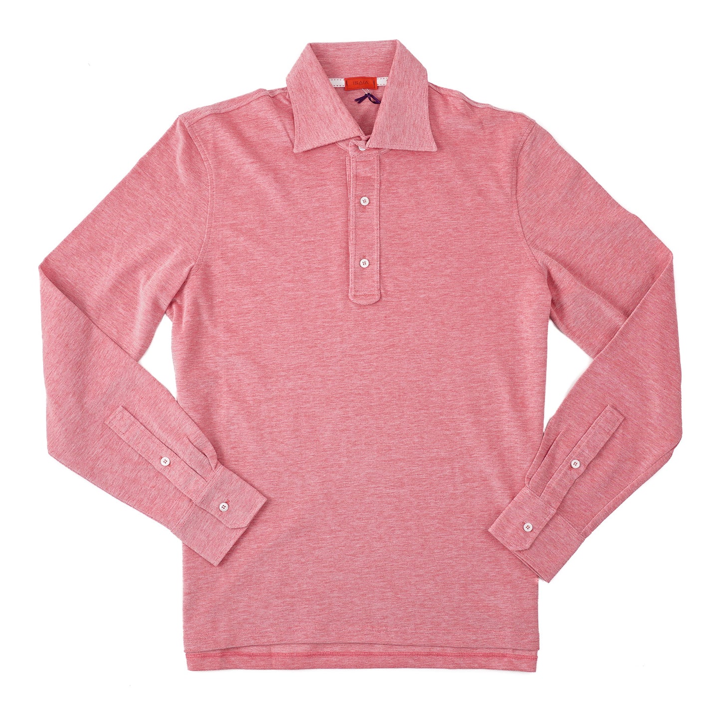 Isaia Long Sleeve Pique Cotton Polo Shirt - Top Shelf Apparel