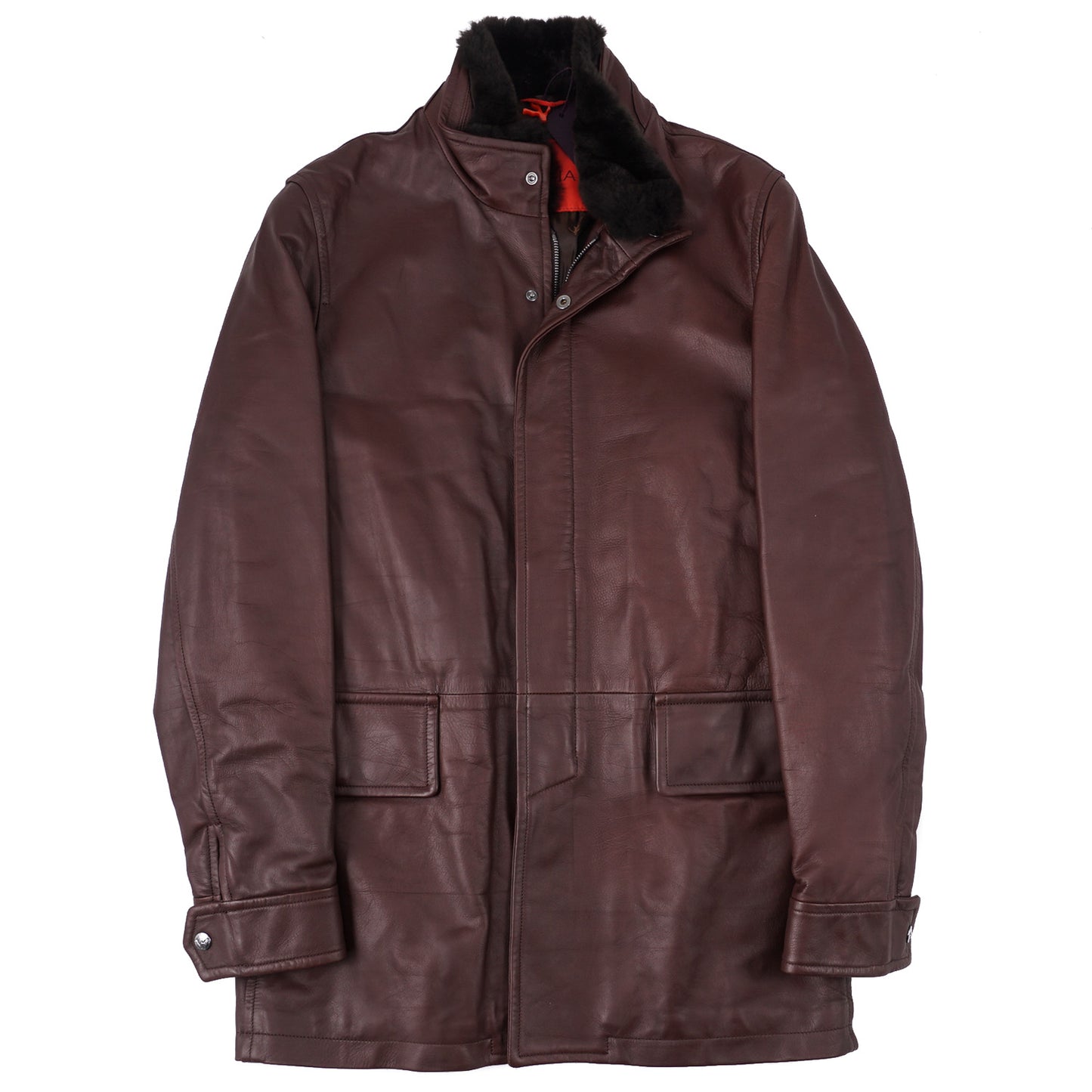 Isaia Baby Buffalo Leather Jacket with Fur Collar - Top Shelf Apparel