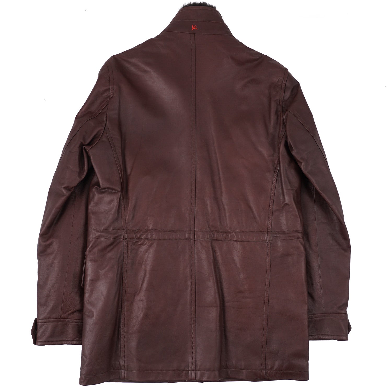 Isaia Baby Buffalo Leather Jacket with Fur Collar - Top Shelf Apparel