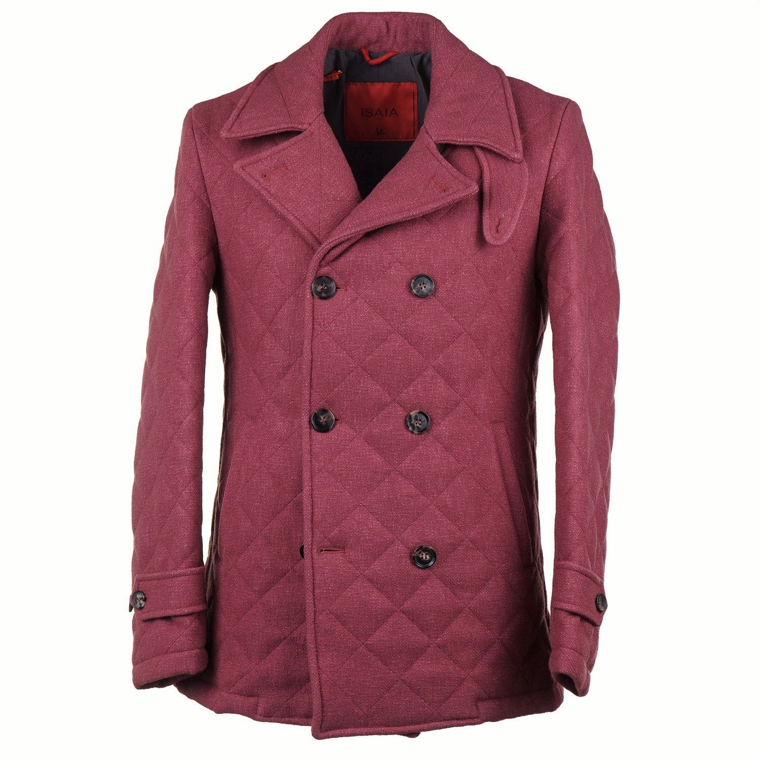 Isaia Quilted Wool and Silk Pea Coat - Top Shelf Apparel