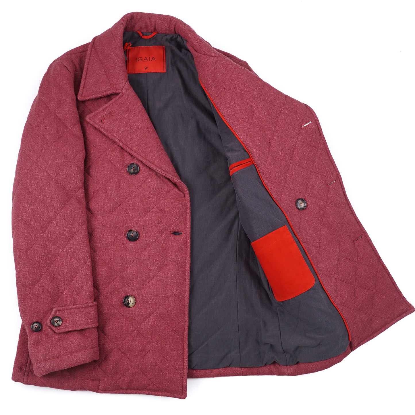 Isaia Quilted Wool and Silk Pea Coat - Top Shelf Apparel