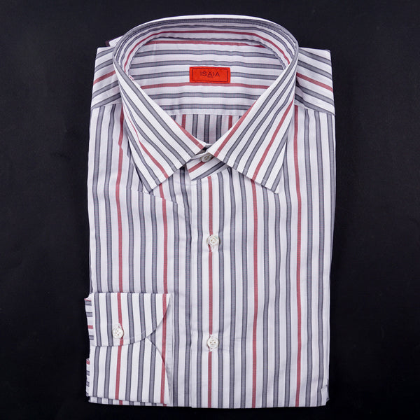 Isaia Modern 'Mix Fit' Striped Cotton Dress Shirt 14.5