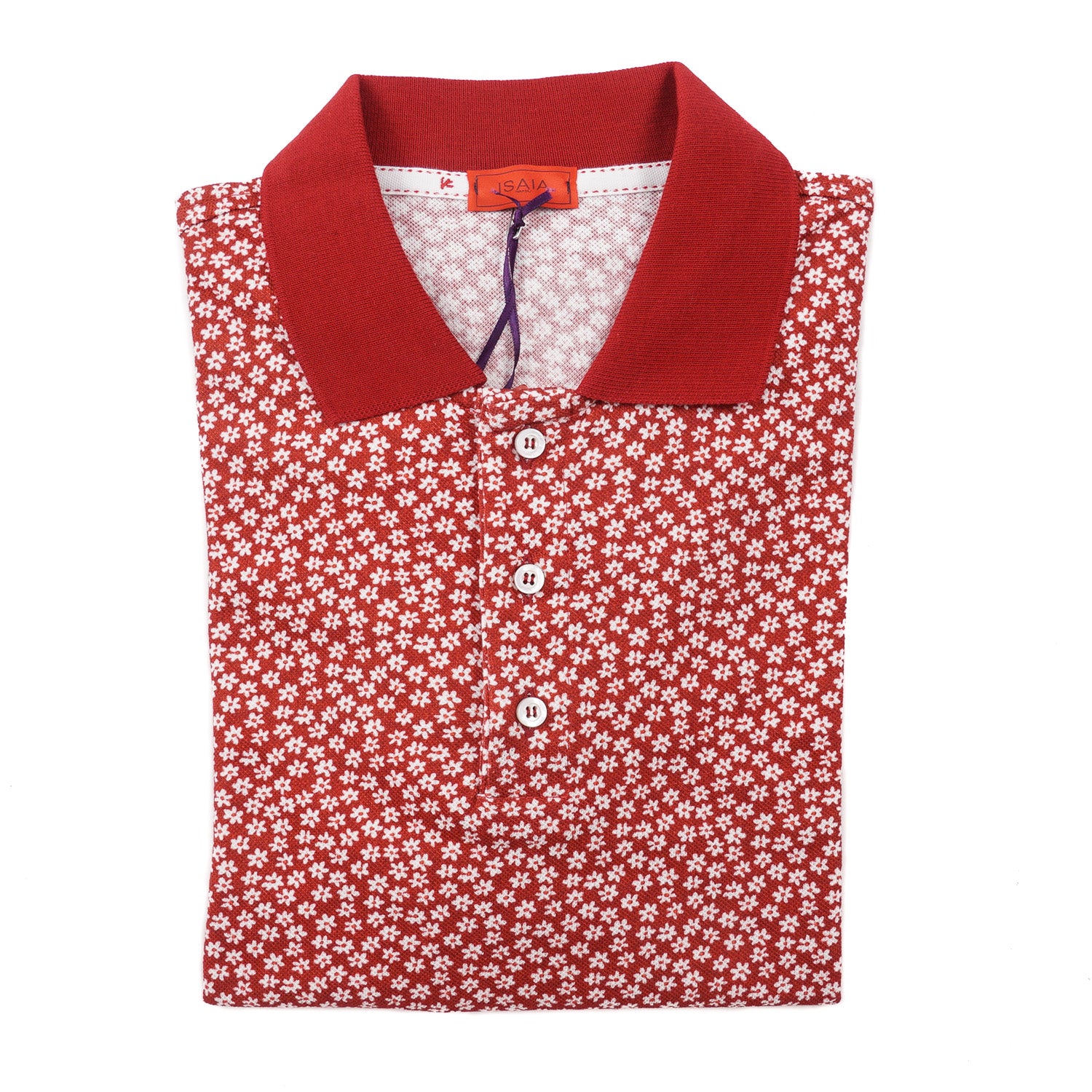 Isaia Floral Print Pique Cotton Polo Shirt - Top Shelf Apparel