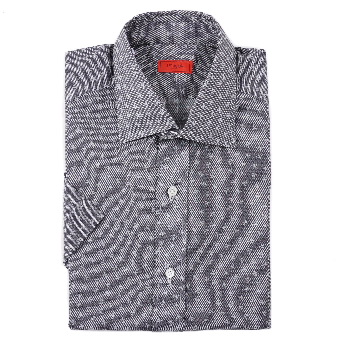 Isaia Short Sleeve Printed Cotton Shirt - Top Shelf Apparel